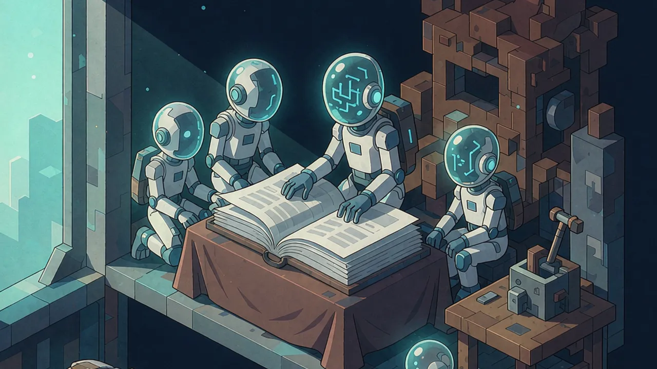 Illustration for the news story: AI Agent Swarms Run Wild in Minecraft and Mindustry