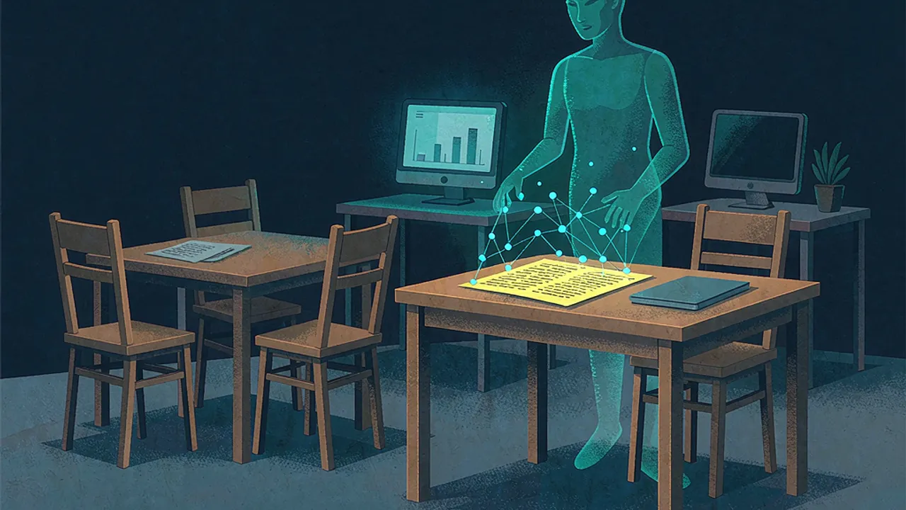 Illustration for the news story: AI linked to loss of 200,000 U.S. creative jobs, analysis shows