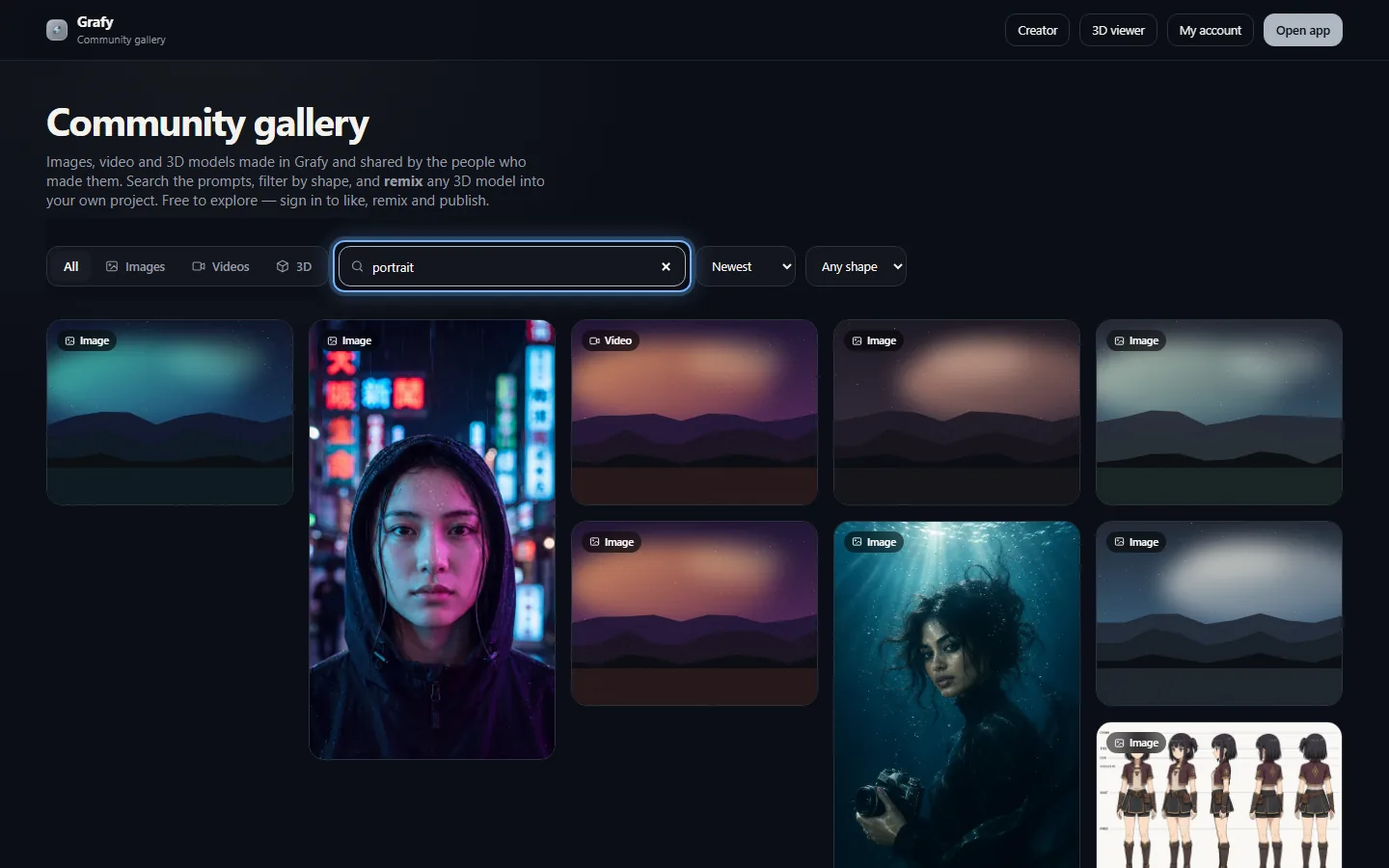Searching the gallery by prompt