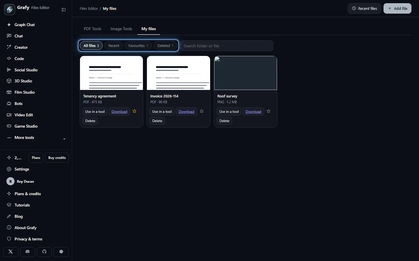 My files with its scopes and counts