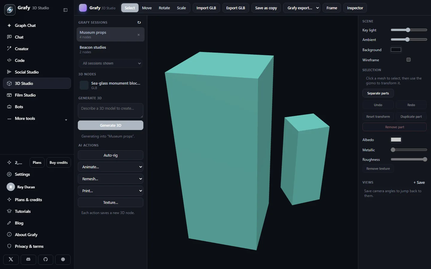 A generated model in the 3D Studio viewport