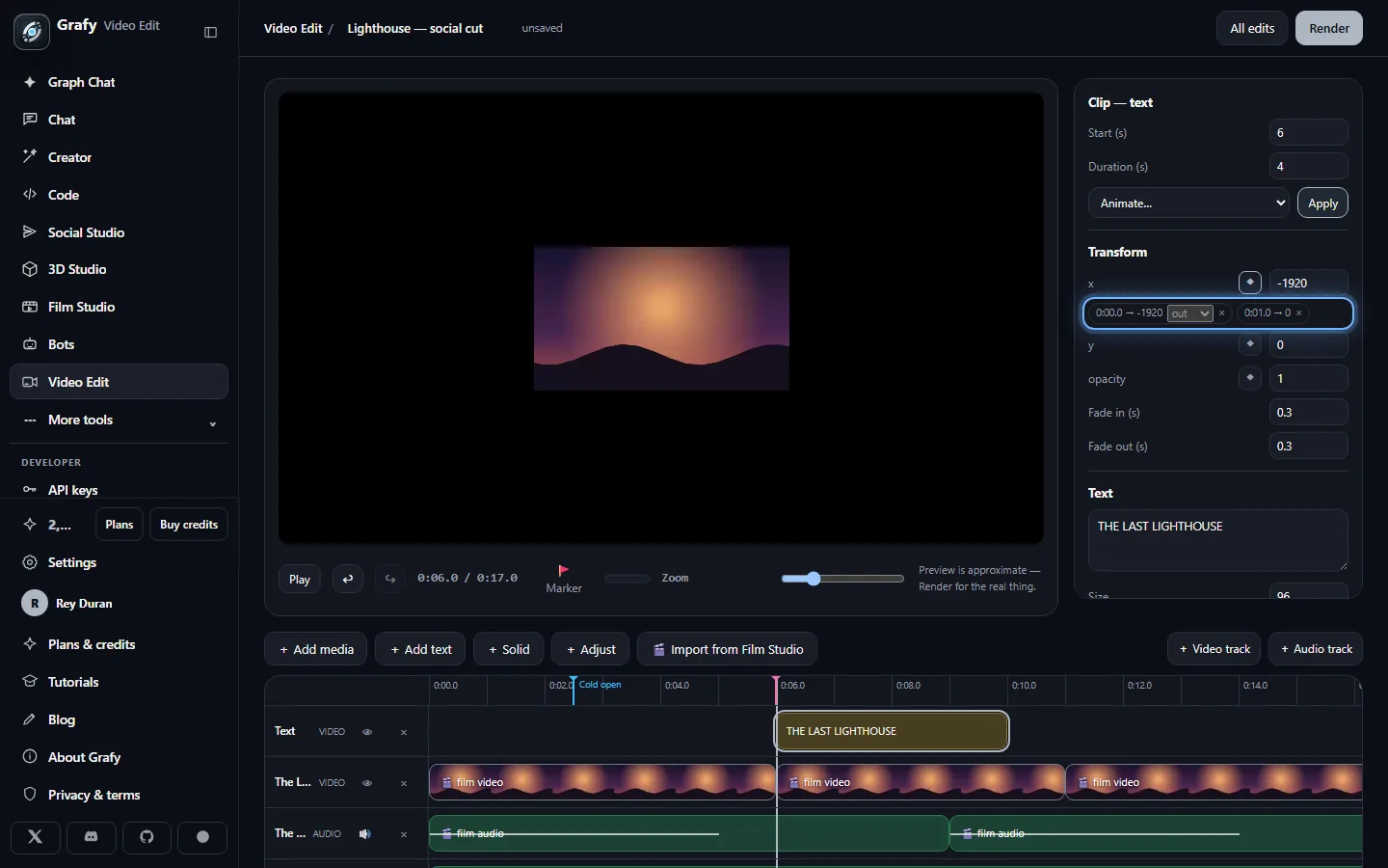 Keyframe chips with easing pickers